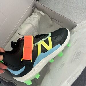 New Balance Kids Black and Neon Soccer Cleats Paquito Lindor
